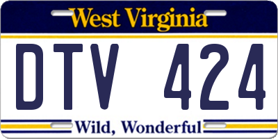 WV license plate DTV424
