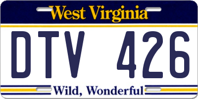 WV license plate DTV426