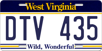 WV license plate DTV435