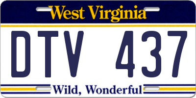 WV license plate DTV437