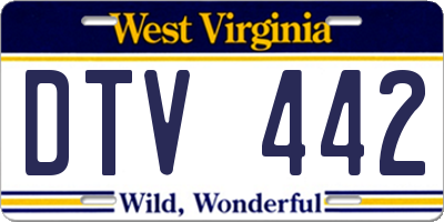 WV license plate DTV442