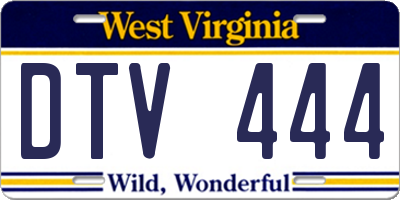 WV license plate DTV444