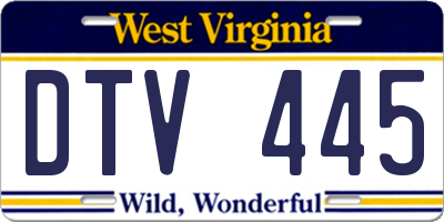 WV license plate DTV445