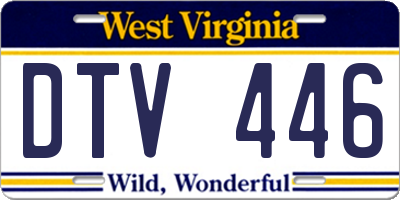 WV license plate DTV446