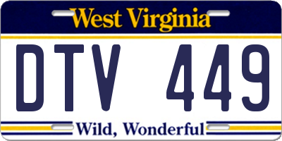 WV license plate DTV449