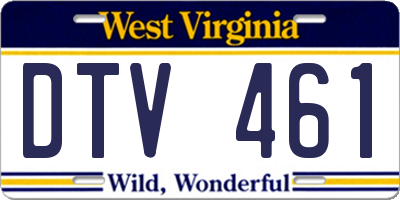 WV license plate DTV461