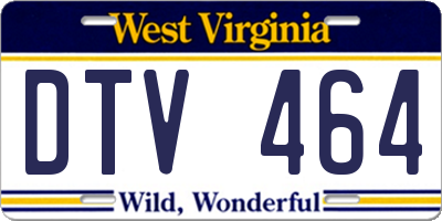 WV license plate DTV464