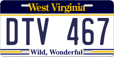WV license plate DTV467