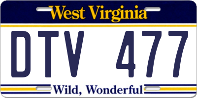 WV license plate DTV477