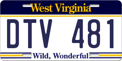 WV license plate DTV481