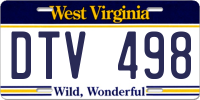 WV license plate DTV498