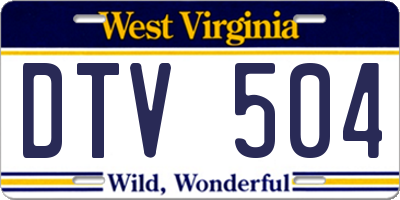 WV license plate DTV504