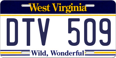 WV license plate DTV509