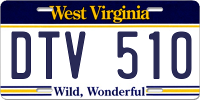 WV license plate DTV510