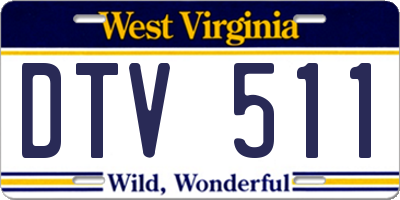 WV license plate DTV511