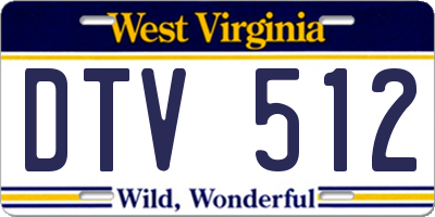 WV license plate DTV512