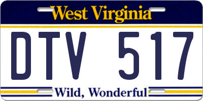 WV license plate DTV517