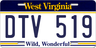 WV license plate DTV519