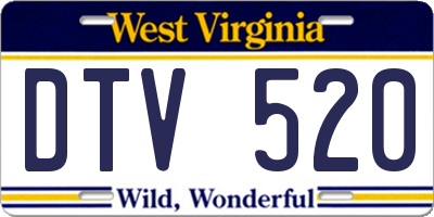 WV license plate DTV520