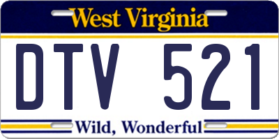 WV license plate DTV521