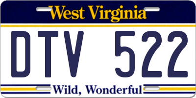 WV license plate DTV522
