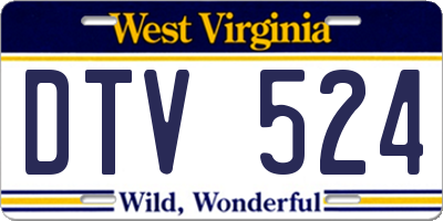 WV license plate DTV524