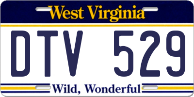 WV license plate DTV529