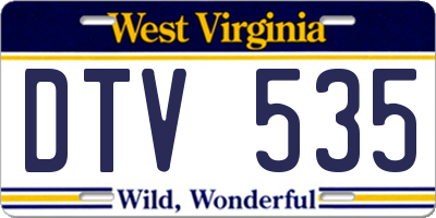 WV license plate DTV535