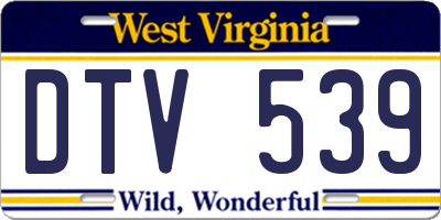 WV license plate DTV539