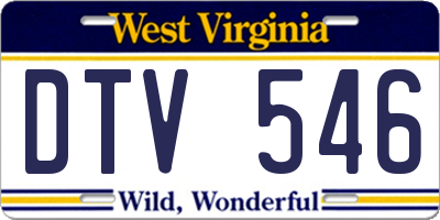 WV license plate DTV546