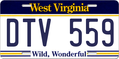 WV license plate DTV559