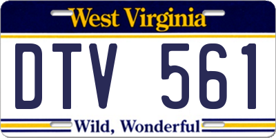 WV license plate DTV561