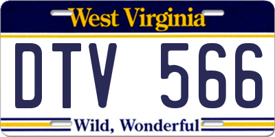 WV license plate DTV566