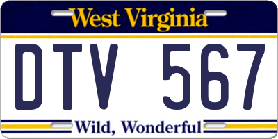 WV license plate DTV567