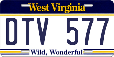 WV license plate DTV577