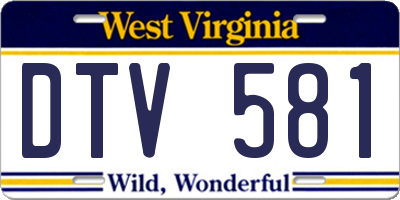 WV license plate DTV581