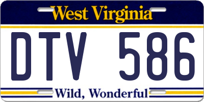 WV license plate DTV586