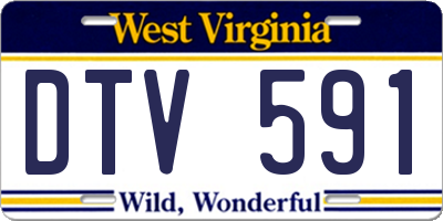 WV license plate DTV591