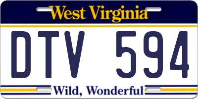 WV license plate DTV594