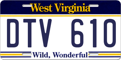 WV license plate DTV610