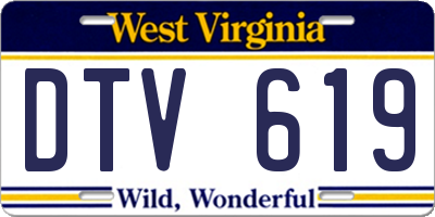 WV license plate DTV619