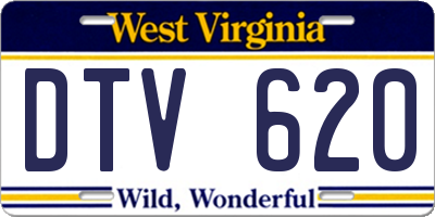 WV license plate DTV620