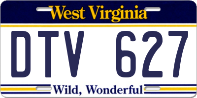 WV license plate DTV627