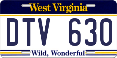 WV license plate DTV630