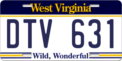 WV license plate DTV631