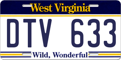 WV license plate DTV633