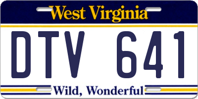 WV license plate DTV641