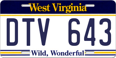 WV license plate DTV643