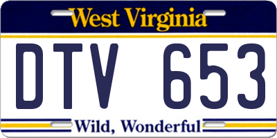 WV license plate DTV653