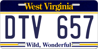 WV license plate DTV657
